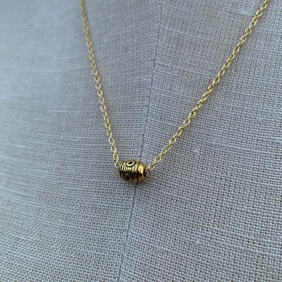 NWT Sterling Silver Plated Chain & Alloy Barrel Bead Charm Necklace - Picture 3 of 12